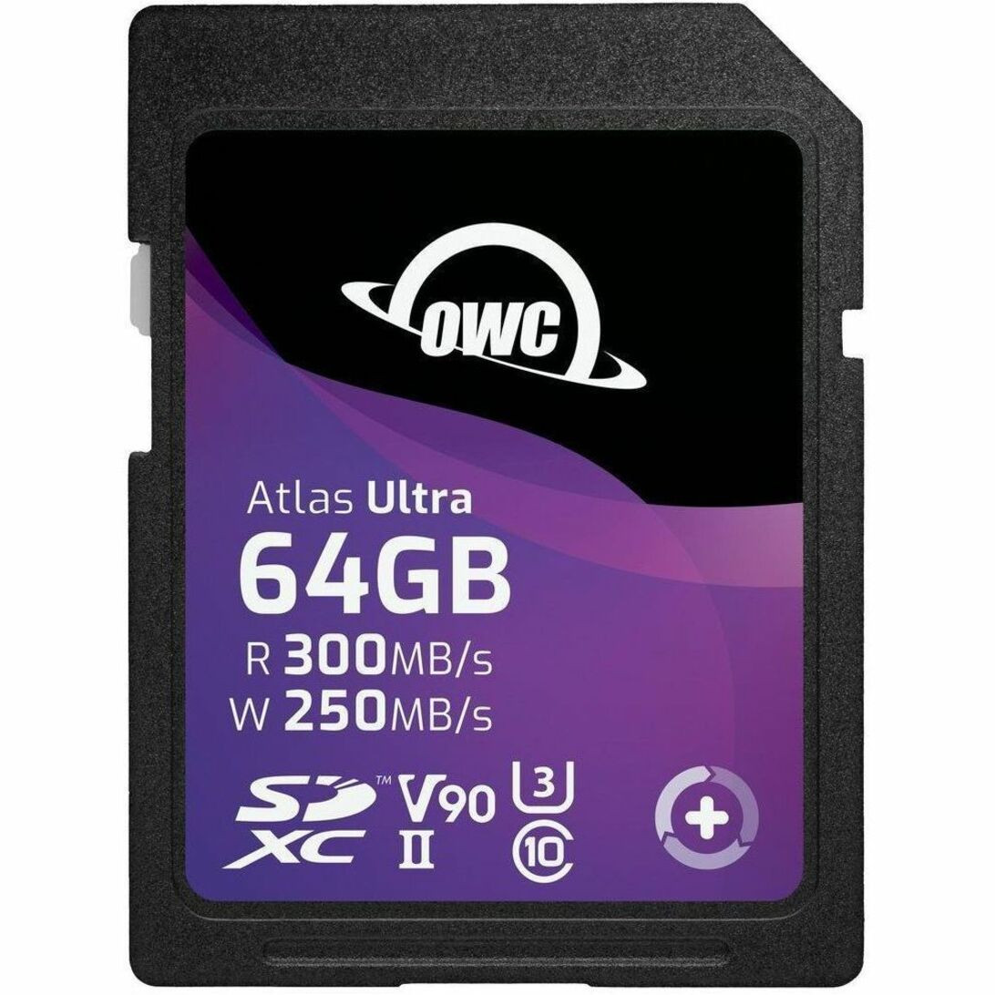OWC Atlas Ultra 64 GB Class 10/UHS-II (U3) V90 SDXC - 1 Pack - TAA Compliant - OWCSDV90U0064