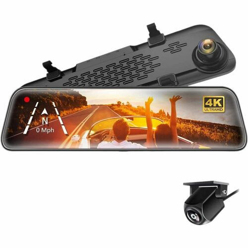 Adesso myGEKOgear Orbit D100 2 Channel 1080P Front / 1080P Rearview Mirror Dashcam - 9.7" Screen - Front/Rear - 1920 x 1080 Video - ORBIT D100