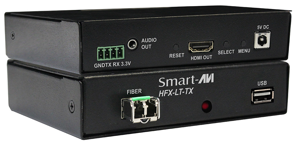Smartavi HDMI, USB 2.0, Audio via Dual Fiber Transmitter. Includes: [HFX-LT-TX-S, PS5VD3A-WLLMNT] -HFX-LT-TX-S