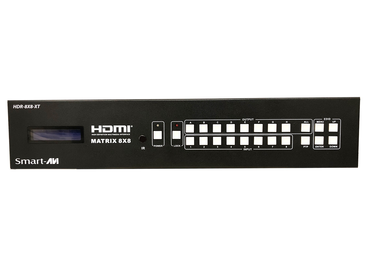 Smartavi 4K-Ready 8x8 HDMI Matrix with CAT5/6/7, Includes: [HDR-8x8-XT, IR Remote & (CCPWR06)] -HDR-8X8-XTS