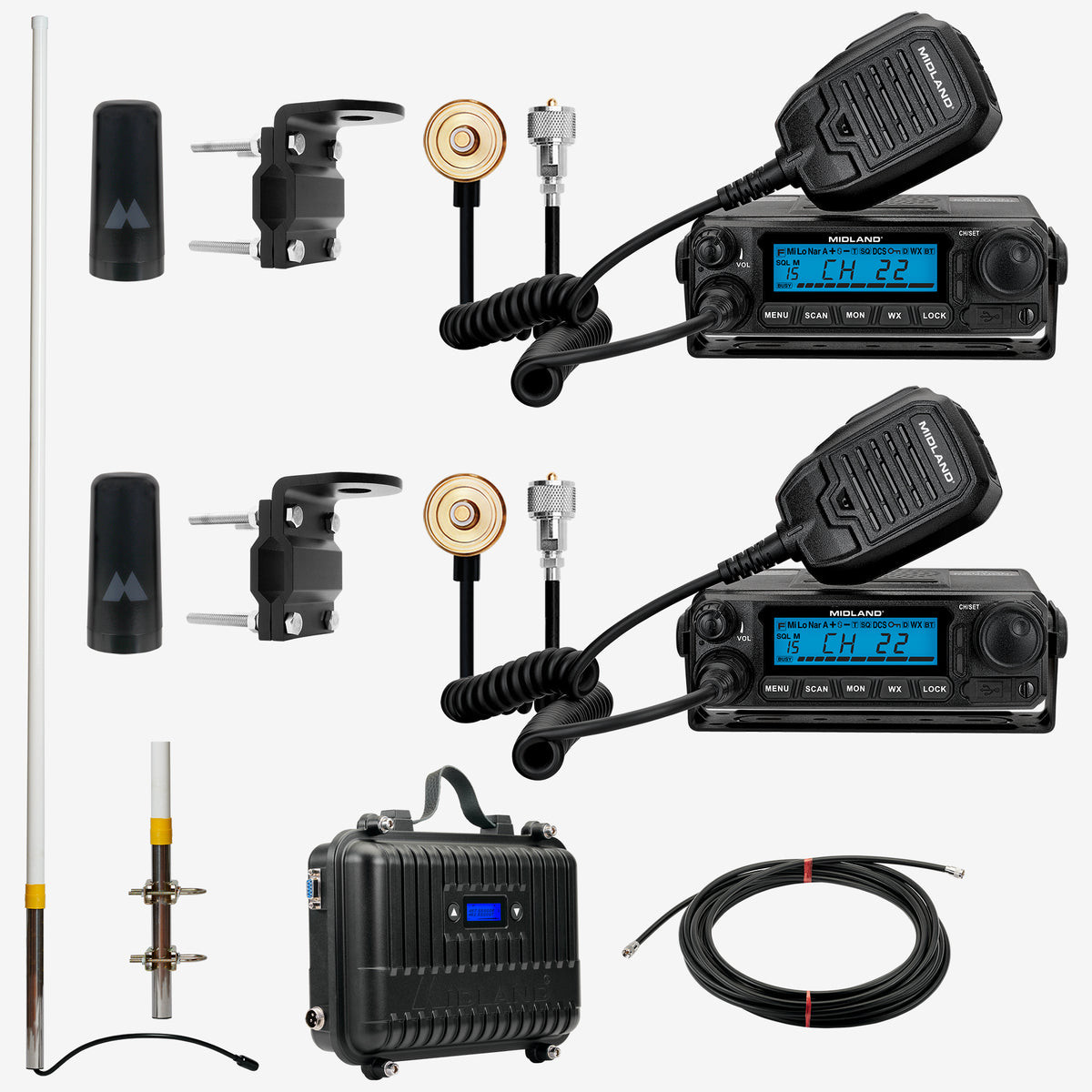 Midland MicroMobile GMRS 50-Watt 2-Radio and Repeater Bundle - MXR500AG