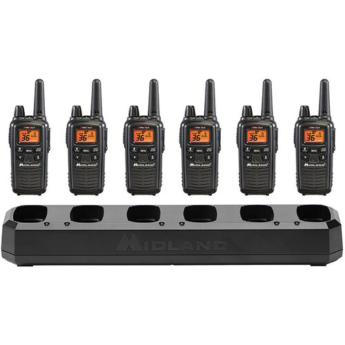 Midland Radio FRS Business Radio Bundle - 36 Radio Channels - Silent Operation - AAA - Nickel Metal Hydride (NiMH) -  Black - 1 Each - LXT600BBX6