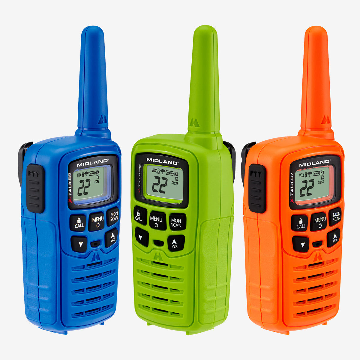Midland T10 X-Talker FRS Two-Way Radio 3-Pack Bundle Multi-Color - T10X3M