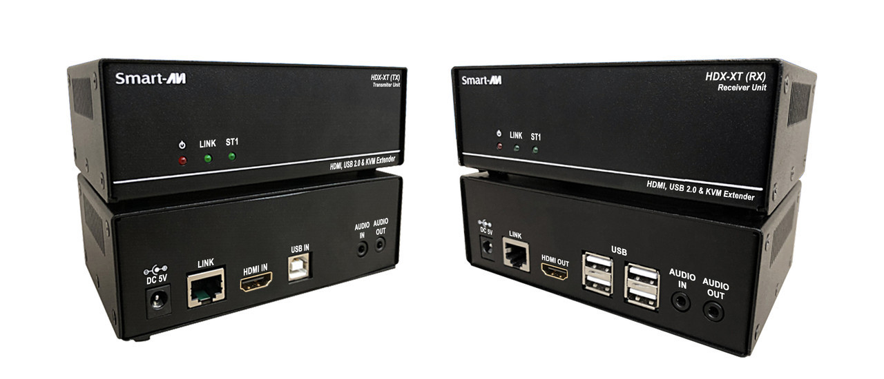 Smartavi 4K HDMI and USB 2.0 KVM Receiver. Includes: [HDX-XT-RX-S and PS5VD3A-WLLMNT] -HDX-XT-RX-S