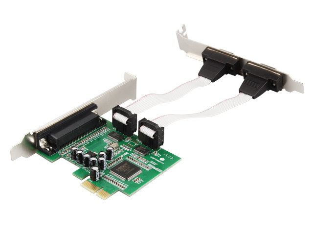 IO Crest PCIe to 2 RS-232 DB-9 Serial Ports and 1 DB-25 Parallel Printer Ports (LPT1) Controller Card - MM-PCE9901-2S1P