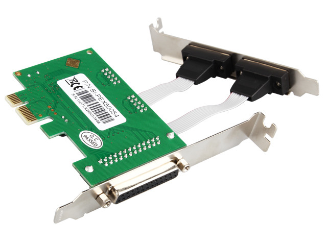 IO Crest PCIe to 2 Ports RS-232 DB-9 Serial and 1 Port DB-25 Parallel Printer (LPT1) Serial Card - IO-PCE382-2S1P