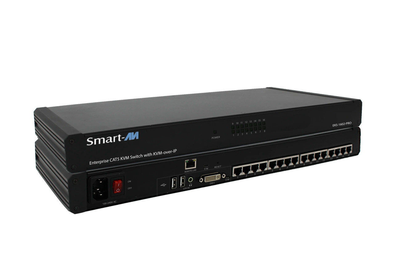 Smartavi Enterprise cat5 KVM Switch with kvm-over-ip with 16 Ports and 2 Users -EKS-1602-PRO