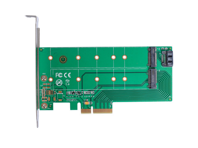 IO Crest PCIe x 4 to NGFF (PCIe) SSD+SATA to NGFF (SATA) Adapter Card - IO-PCE4X-NSP
