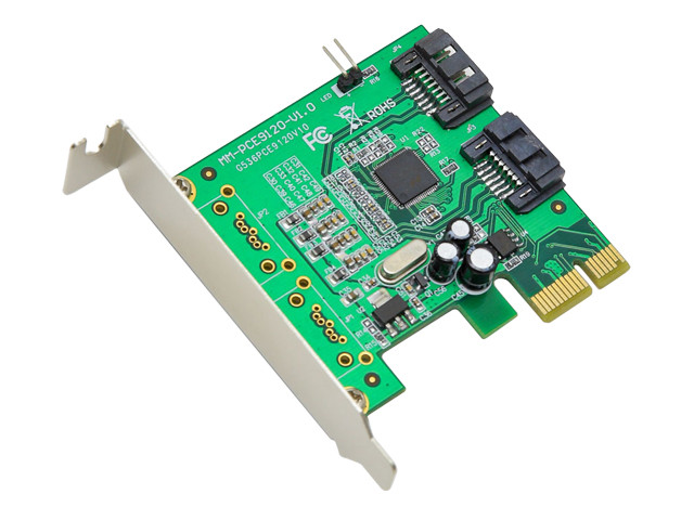 IO Crest PCIe to 2-port (Internal) SATA III (6Gbps) Controller Card - IO-PCE9120-2I