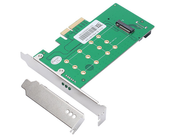 IO Crest PCIe x 4 to NGFF (PCIe) SSD+SATA to 2 x NGFF (SATA) Adapter Card - IO-PCE4X-2B1M