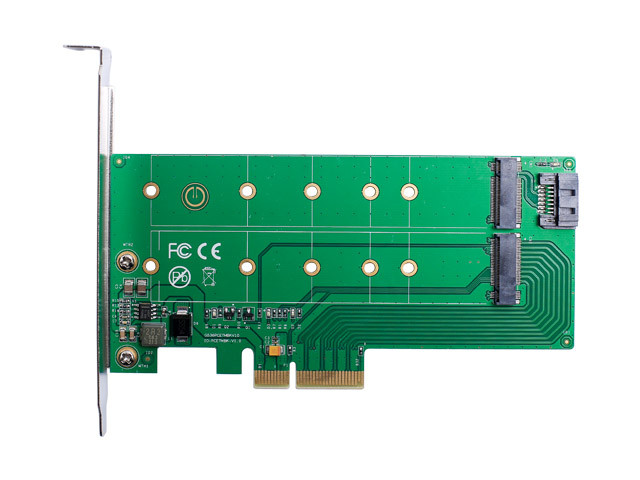 IO Crest PCIe x 4 to NGFF (PCIe) SSD+SATA to NGFF(SATA) Adapter Card Dual Voltage Power Supply - IO-PCE4X-NS