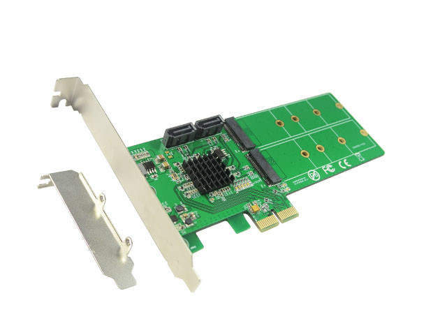 IO Crest PCIe to 2x M.2 NGFF + 2x SATA Adapter Card - IO-PCE9235-2NS