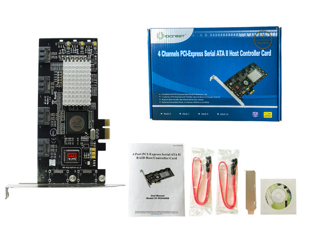 IO Crest PCIe to 4 port SATA II Software RAID Controller Card--Bundle - MM-PCE3124-4IR