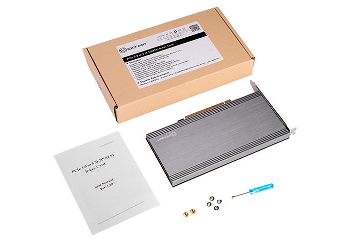 IO Crest PCIe 3.0 to 5XM.2 (SATA) B-key Card - IO-PCE585-5M