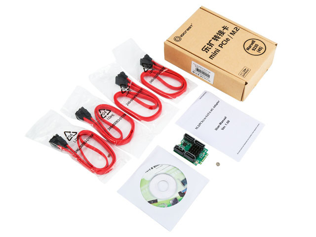 IO Crest M.2 to 4 Port SATA 6G Adapter - IO-M2F9235-4I