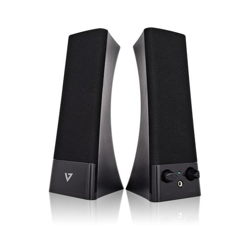 V7 2.0 STEREO SPEAKERS USB PWR 3.5MM INPUT 5W RMS VOL CNTRL BLK -SP2500-USB-6N