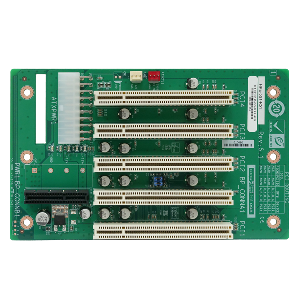 IEI 5-Slot Backplane with Four PCI Slots - HPE-5S1