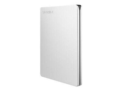 Toshiba Canvio Slim Portable External Hard Drive - 1TB, Silver, USB 3.0 - HDTD310XS3DA