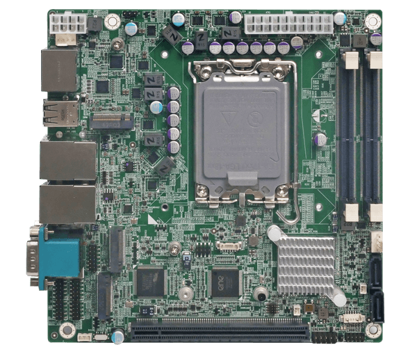 IEI Mini-ITX SBC Supports LGA1700 Intel 12th/13th/14th Generation Core I9/I7/I5/I3, Pentium and Celeron Processor, DDR4, Triple Independent Displays, Dual 2.5GbE LAN, USB 3.2, SATA 6Gb/s and RoHS - KINO-ADL-H610