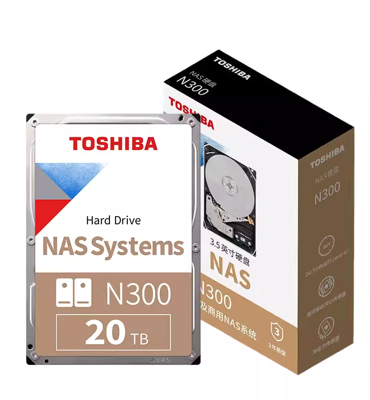 Toshiba N300 NAS Internal Hard Drive 20TB, SATA 6 Gbit/s, 7200 RPM, 3.5-inch - HDWG62AXZSTA