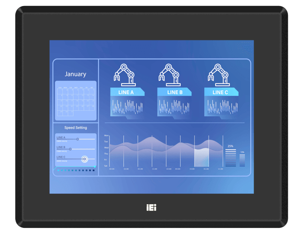 IEI 10.4” Fanless Panel PC with Intel Celeron Processor J6412 - PPC2-C10-EHL