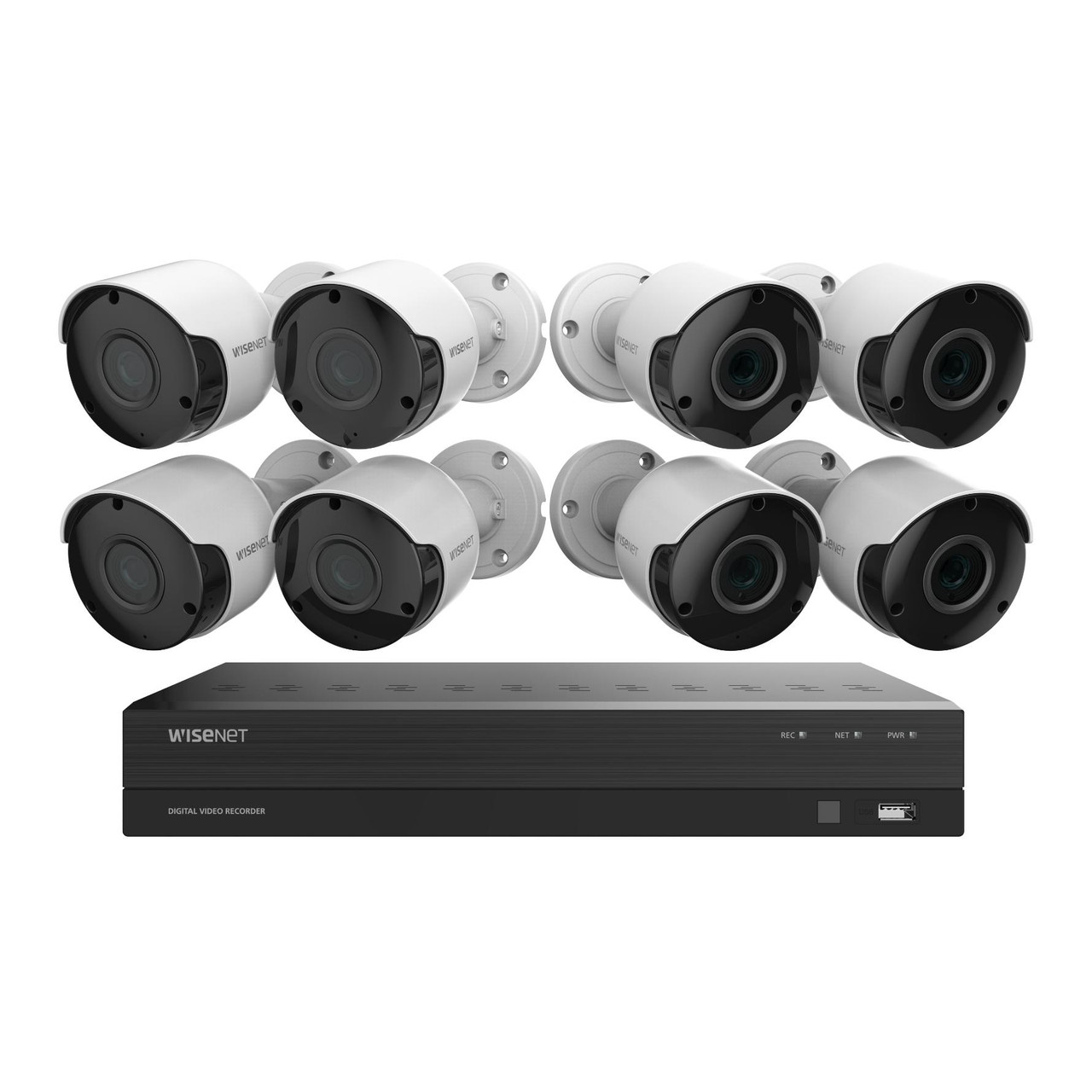 Wisenet 1080p 8ch x 8cam DVR KIT, 1080p Full HD IR Bullet Camera System, Up to 8ch simultaneous recording -SDH-B74086BF