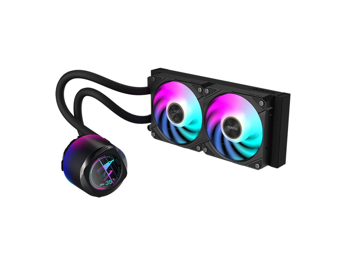 Gigabyte AORUS WATERFORCE X II 240 Liquid CPU Cooler, 240mm Radiator with 2X 120mm Low Noise ARGB Fans - GP-AORUS WATERFORCE X II 240