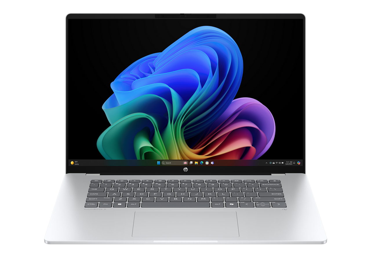 HP OmniBook 5 Next Gen AI 16 - Windows 11 Home - Qualcomm Snapdragon - 16GB RAM - 256GB SSD - Glacier silver - BX8N1UA#ABA