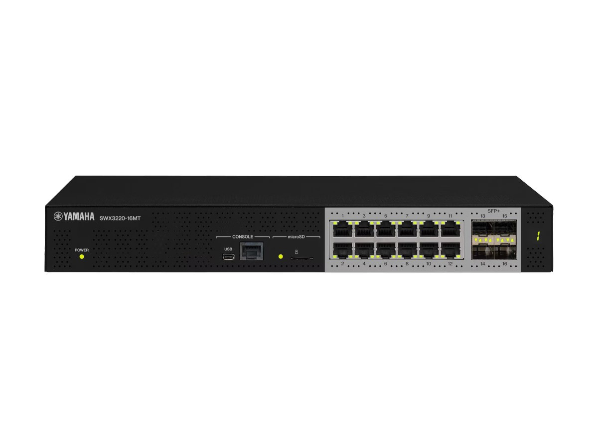 Yamaha L3 Multigigabit Network Switch, 16 Port With 4 Sfp+ Ports - Strengthening Backbone Networks Has Recently Become A Critical Concern For Businesses, Concert Halls And Other Installations - SWX3220-16MT