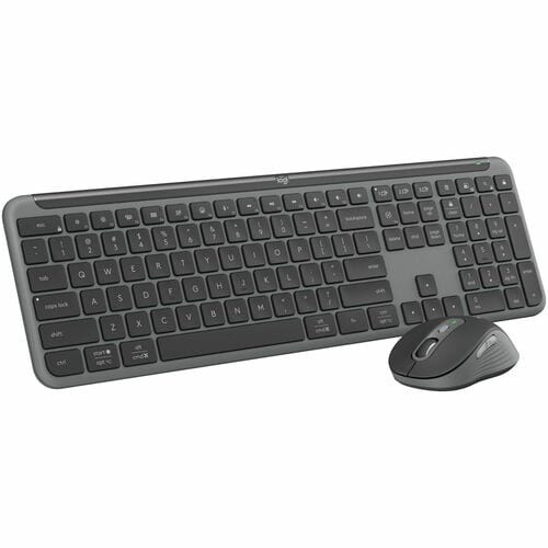 Logitech MK955 Signature Slim Wireless Keyboard and Mouse Combo, For Larger Hands, Quiet Typing and Clicking, Graphite - USB Type A Wireless Bluetooth 5.1 Keyboard - Graphite - 920-012425