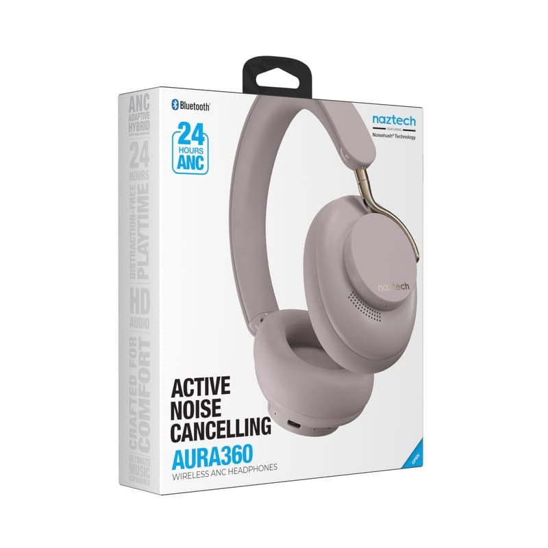 Naztech AURA 360 ANC Wireless Noise Cancelling Over-the-Ear Headphones | Moondust - 15870