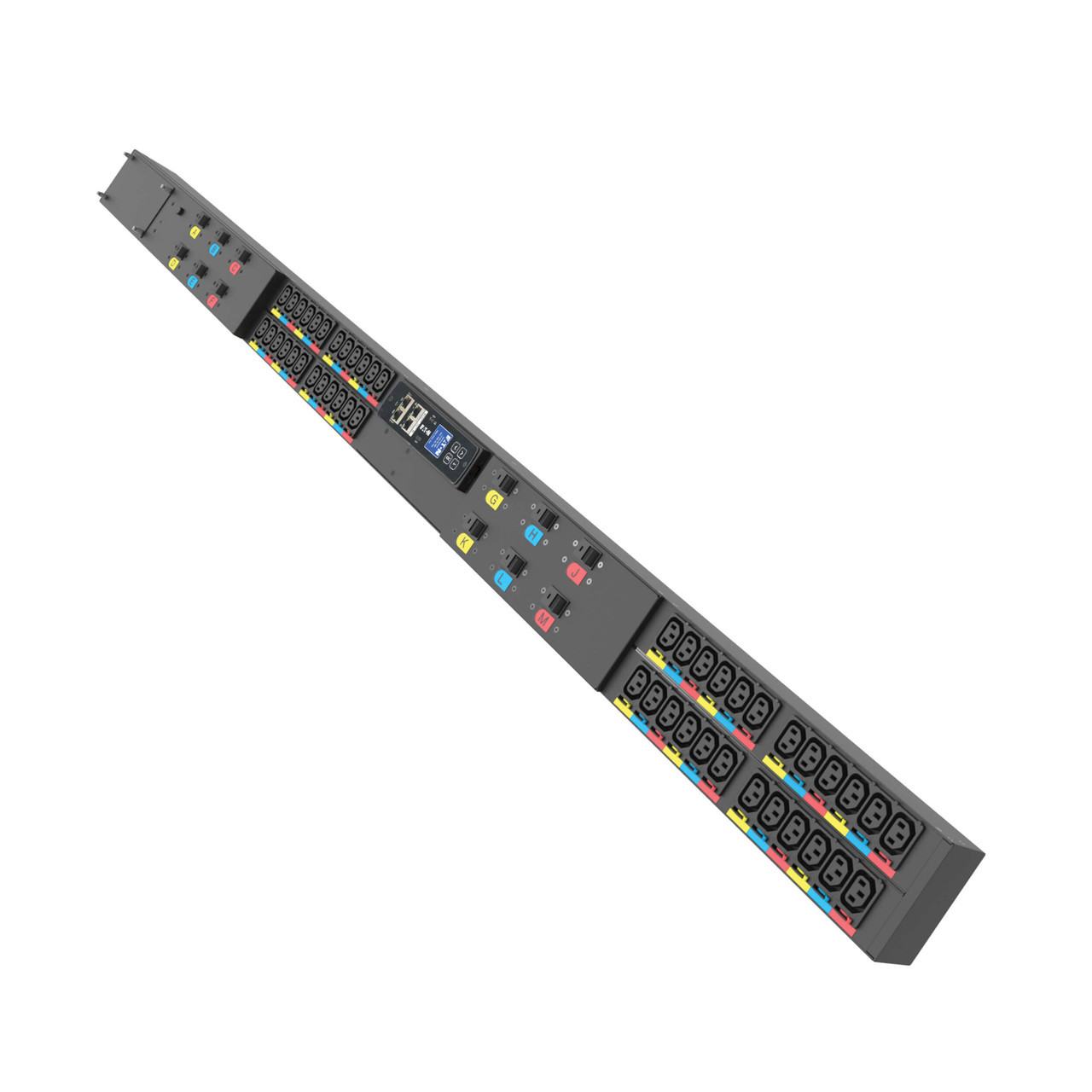 Eaton 3-Phase Managed HDX Rack PDU G4, 208V, 36 Outlets (24 C13 + 12 C39), 100A, 36kW, Hardwired Input, 0U Vertical, TAA - EMAGKEC3C3C3C3L