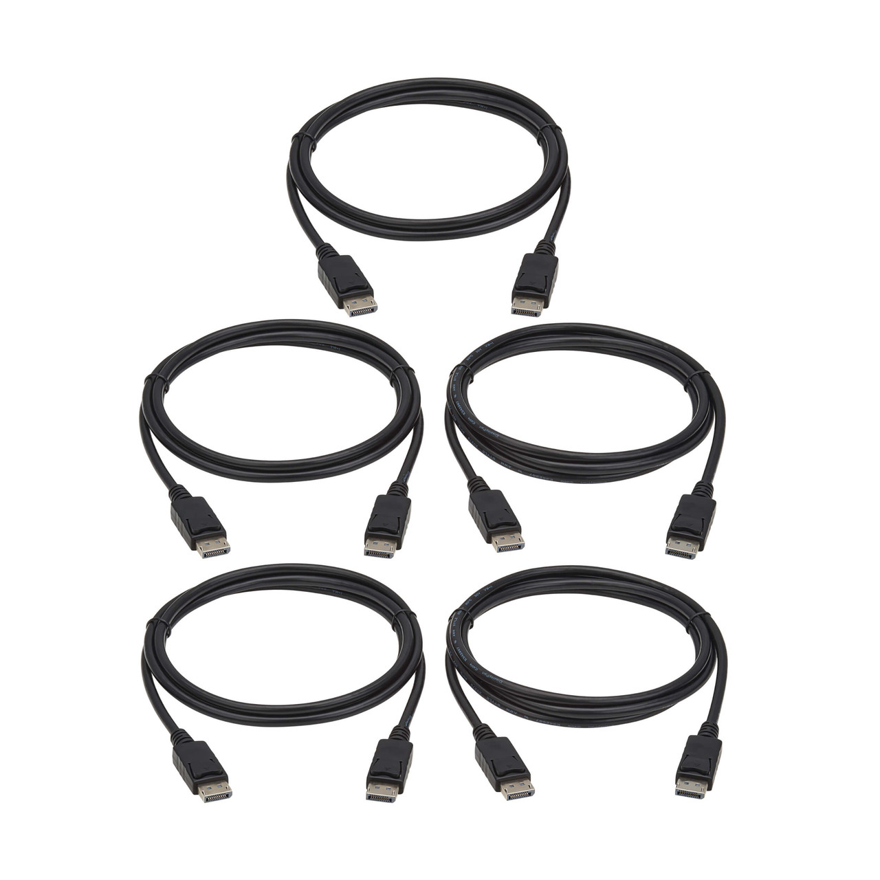 Eaton Tripp Lite series 4K DisplayPort Cables with Latching Connectors (M/M) - 4K 60 Hz, HDCP 2.2, 6 ft. (1.8 m), Black, 5 Pack - P580-006-5PK
