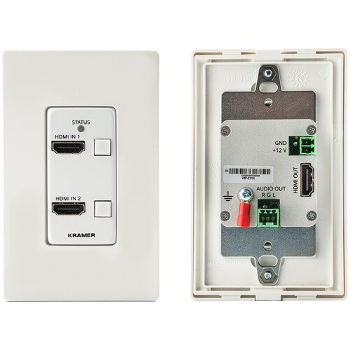 Kramer 2x1 4K HDMI Auto-Switcher Decora Wall Plate (White & Black Frames) - 20-80567095