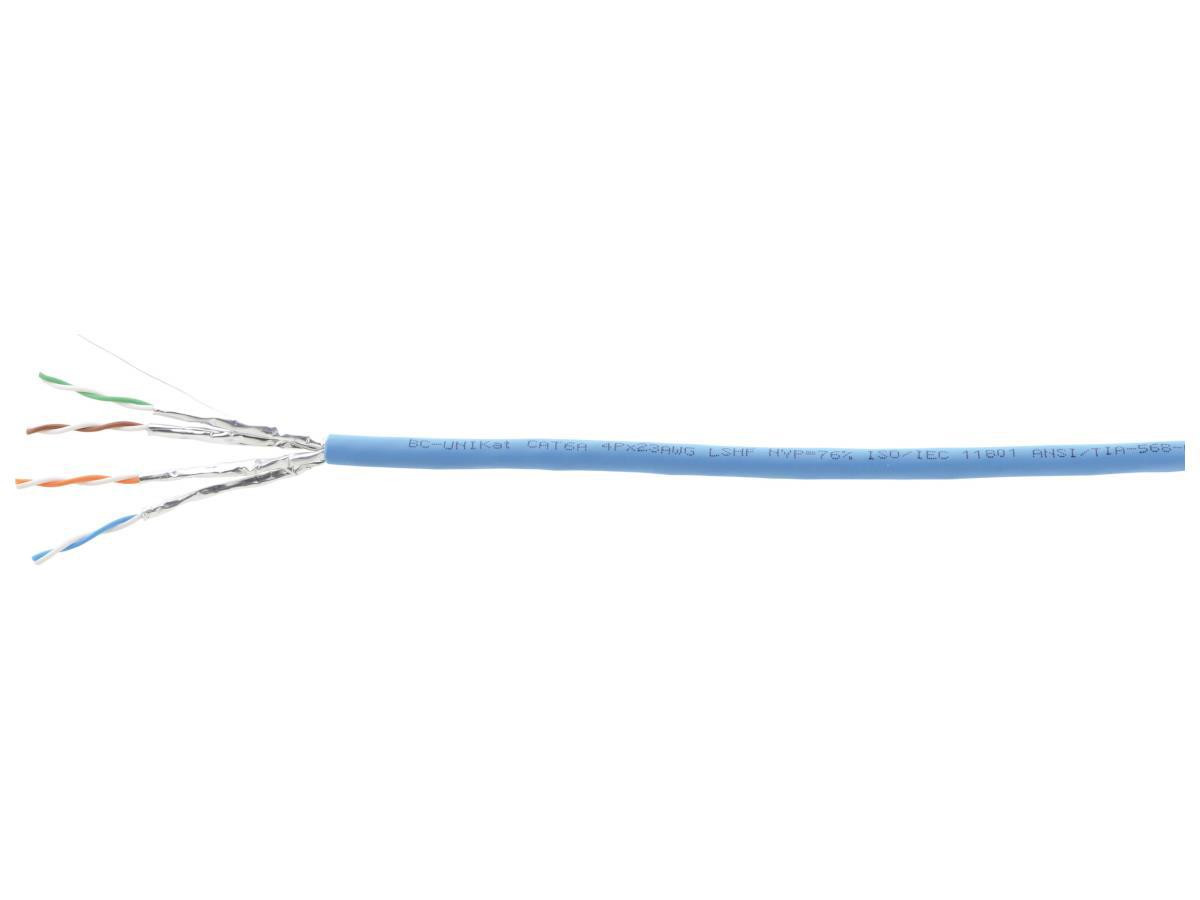 Kramer BC-UNIKAT 4-Pair 23-AWG Cat 6a U/FTP Video & LAN Cable (1640', Blue) - 99-0461500