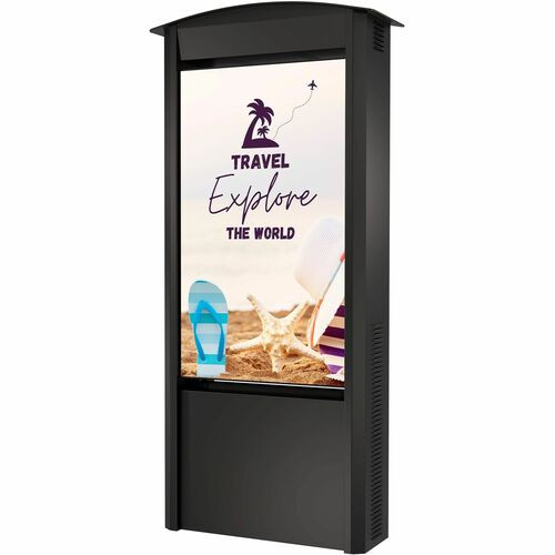 Peerless-AV Dual-Sided Smart City Kiosk with (2) 55" Xtreme™ High Bright Outdoor Displays - 55" - Stainless Steel, Aluminum - Black - TAA Compliant - KOP55XHB2