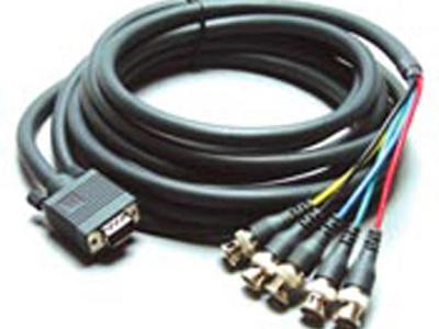 Kramer 92-1105003 Molded 15-Pin HD (F) to 5 BNC (M) Breakout Cable - 3' - 92-1105003