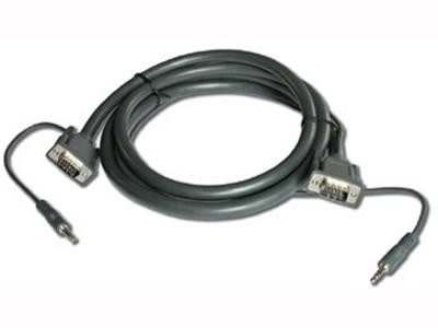 Kramer VGA Male with 3.5mm Stereo Audio Cable (35') - 92-2202035