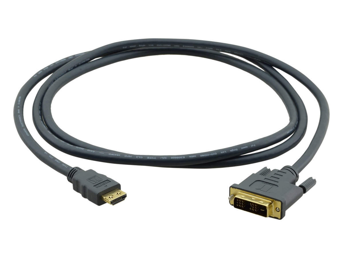 Kramer 97-02010005 HDMI Male to DVI Male Cable - 0.5 Feet - 97-02010005