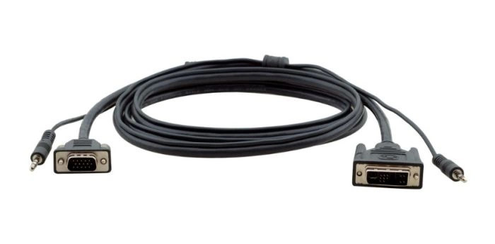 Kramer 94-0606015 15-pin HD to DVI - 3.5mm Stereo Audio Cable 15 Feet - 94-0606015