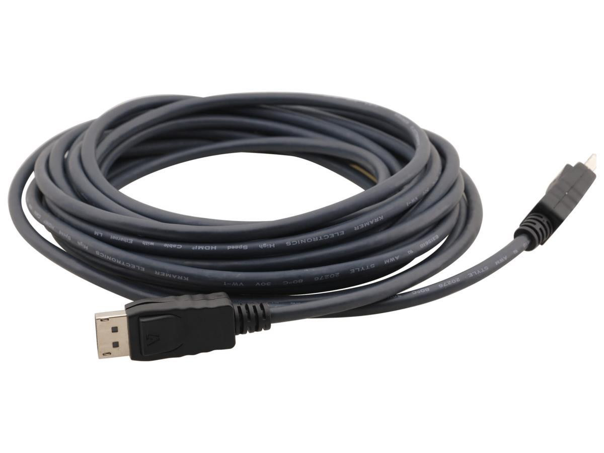 Kramer 97-1717010 Flexible DisplayPort Male to DisplayPort Male Cable 10 Feet - 97-1717010