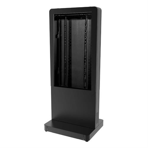 Peerless-AV Portrait Kiosks with Wheel Base - 55" - 125 lb Supported - Portrait - Steel - Gloss Black - TAA Compliant - KIPC2555-WHL