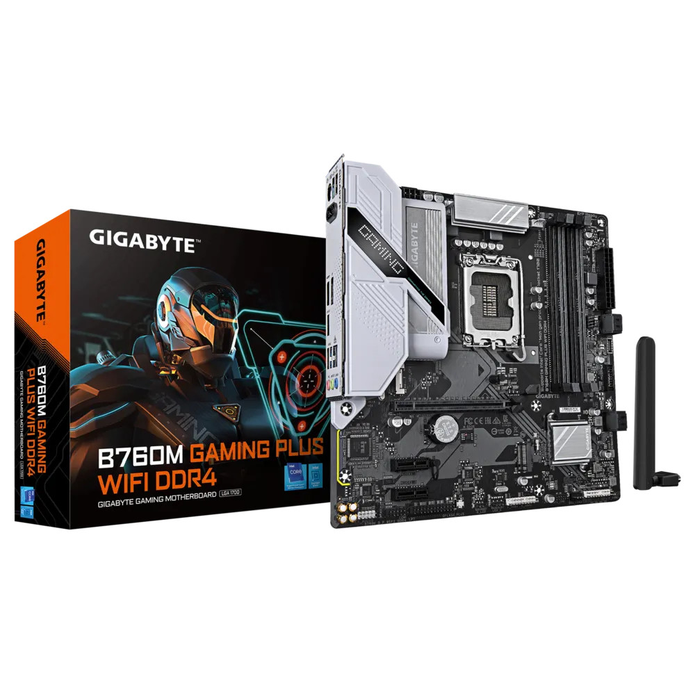 Gigabyte B760M Gaming Plus WiFi DDR4 Micro ATX Motherboard – Intel LGA1700, 14th/13th/12th Gen CPU Support, Dual M.2 PCIe 4.0, Wi-Fi 6, USB-C  - B760M G P WIFI DDR4