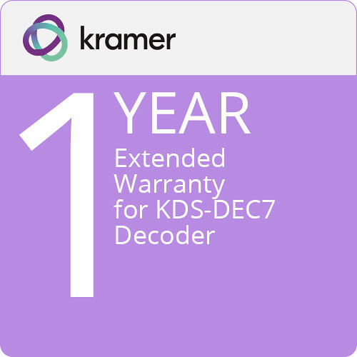 Kramer 1-Year Warranty Extension for KDS-DEC7 AVoIP Decoder - SV-EW-000003