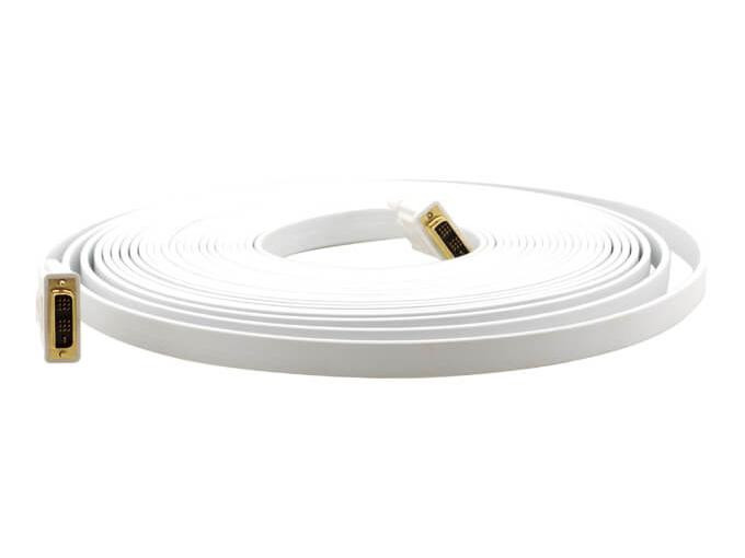 Kramer Series C-DM/DM/FLAT(W)-10 - DVI cable - single link - DVI-D (M) to DVI-D (M) - 10 ft - flat - white - 97-07070010