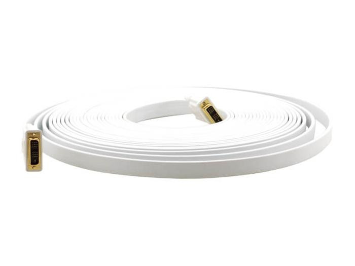 Kramer C-DM/DM/FLAT(W)-35 DVI-I Single link (Male - Male) Flat White Cable (35') - 97-07070035