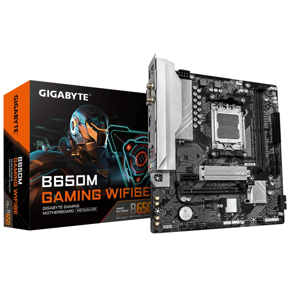 Gigabyte B650M Gaming WiFi6E Micro ATX Motherboard – AMD AM5 Socket, Ryzen 9000/8000/7000 Support, DDR5, PCIe 4.0, 2.5GbE LAN, Wi-Fi 6E - B650M GAMING WIFI6E
