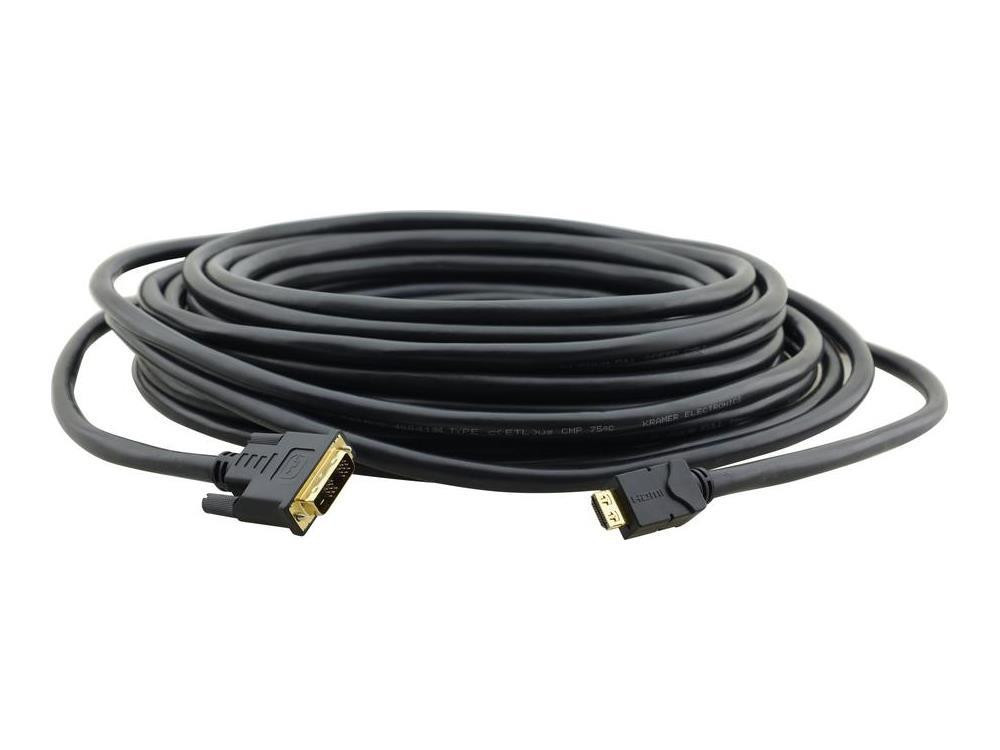 Kramer 97-9201025 PLENUM HDMI to DVI (Male - Male) Cable (25') - 97-9201025