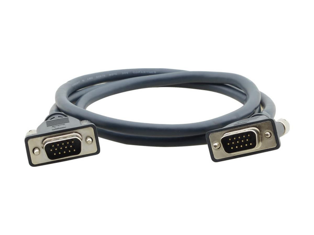 Kramer 92-7201003 Molded 15-Pin HD (Male - Male) Flexible Cable - Micro Cable (3) Gray - 92-7201003