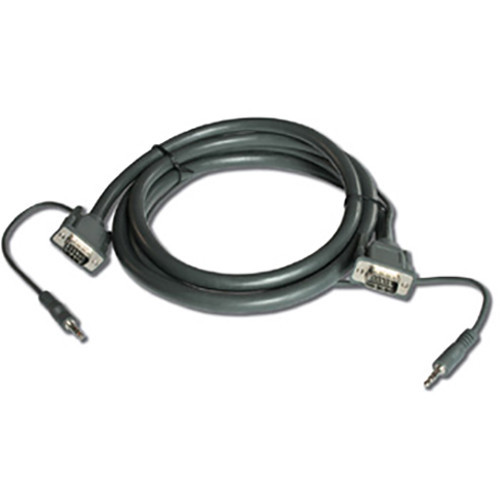 Kramer 92-2202075 Molded 15-Pin HD (M) to 15-Pin HD (M) 3.5mm Stereo Audio Cable, 22.90m (75') - 92-2202075